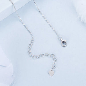 925 Sterling Silver White Gold Plated Necklace with CZ Pavé Setting for Women