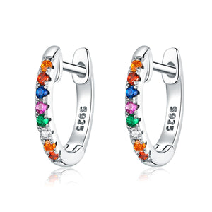S925 Sterling Silver Earrings with CZ Pave Setting