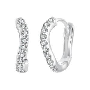 925 Sterling Silver Pavé CZ Earrings for Women