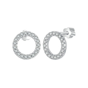 925 Sterling Silver 10mm Moissanite Earrings for Women