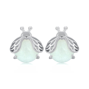 925 Sterling Silver Luminous Stone Earrings