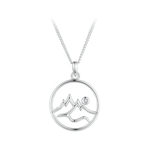 925 Sterling Silver Necklace with Pavé Setting CZ 21*16mm Pendant