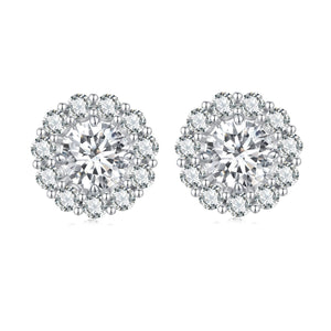 925 Sterling Silver 0.5 Carat Moissanite Earrings for Women