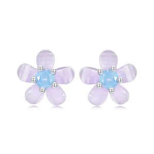 925 Sterling Silver Opal 8mm Earrings for Women