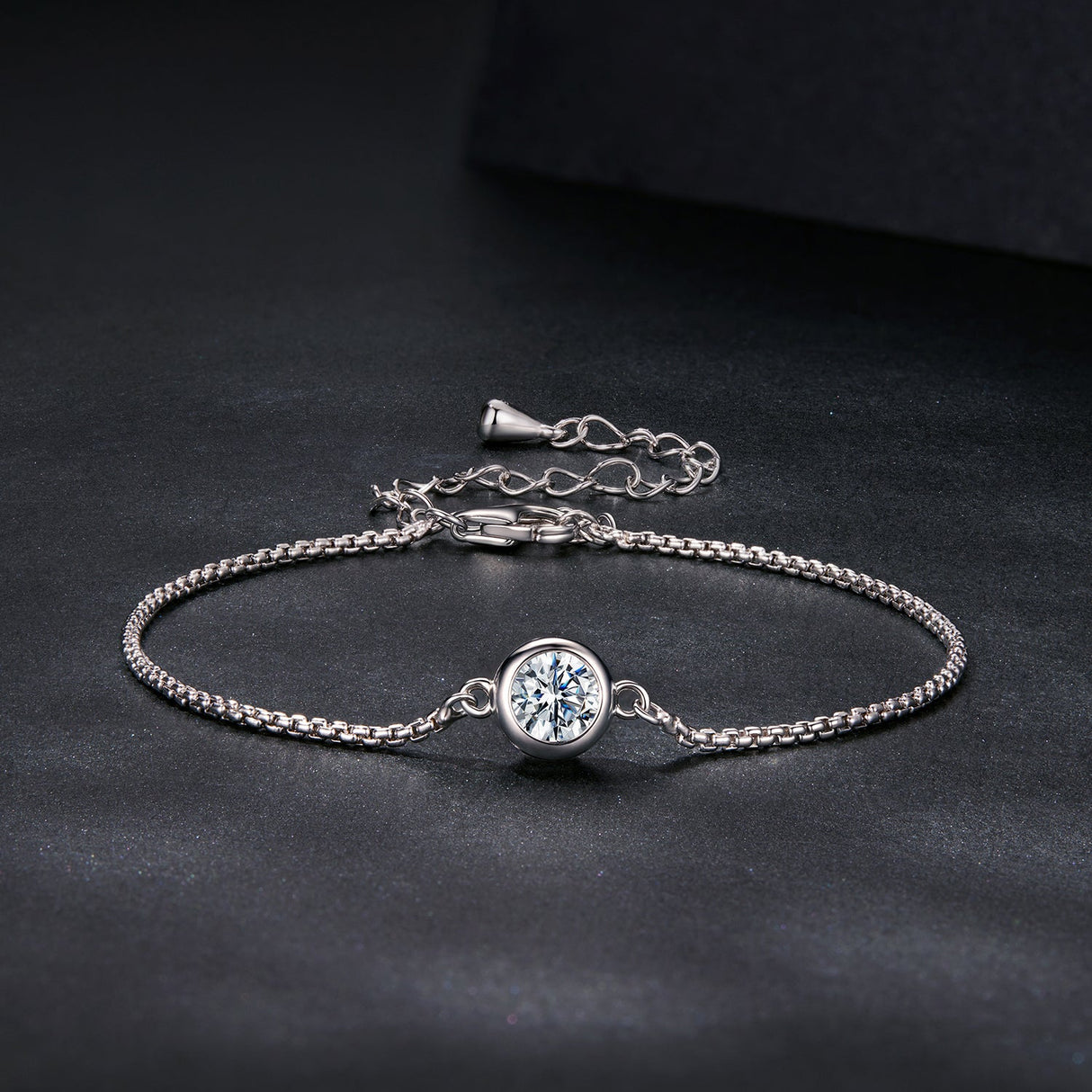 925 Sterling Silver 0.50 Carat Moissanite Bracelet for Women
