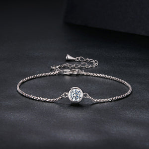 925 Sterling Silver 0.50 Carat Moissanite Bracelet for Women