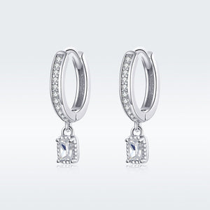 925 Sterling Silver 1.7cm Pavé Setting CZ Earrings