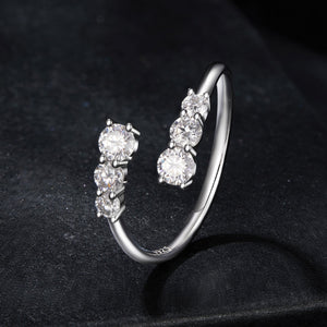 925 Sterling Silver Moissanite Ring for Women - Size E - Plated White Gold