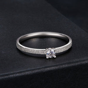 925 Sterling Silver & Moissanite Size 6 Ring with 0.1ct Moissanite