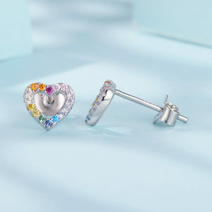 925 Sterling Silver Earrings with Pavé Setting and CZ