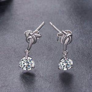 925 Sterling Silver Moissanite 0.50 Carat Earrings for Women