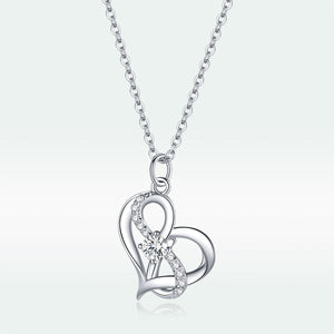 925 Sterling Silver Adjustable CZ Pendant Necklace