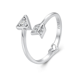 925 Sterling Silver White Gold Plated Pavé CZ Rings for Women