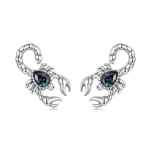 925 Sterling Silver Earrings with Pavé Setting CZ, Oxidized Silver, Size 0.8*1.5cm for Women