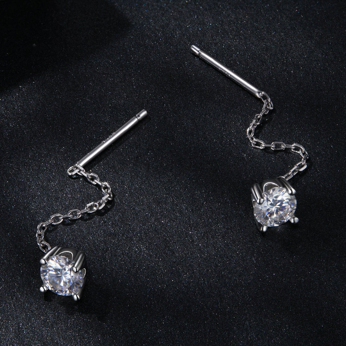 925 Sterling Silver 4.0 Carat Moissanite Earrings for Women