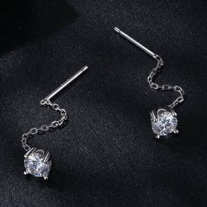 925 Sterling Silver 4.0 Carat Moissanite Earrings for Women