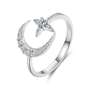 925 Sterling Silver Moissanite 0.25cm White Gold Plated Ring - Size E for Women