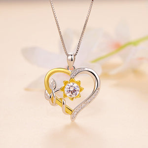 925 Sterling Silver Plated Gold Moissanite Necklace with Pavé Setting for Women