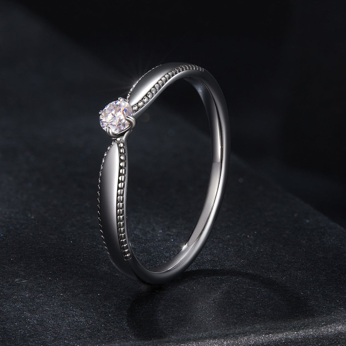 925 Sterling Silver Moissanite Ring Size 6 for Women