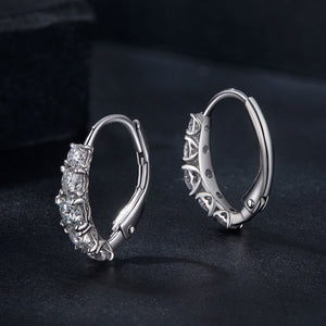 925 Sterling Silver Moissanite Earrings 13*4mm for Women