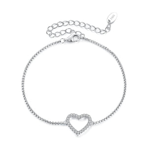 925 Sterling Silver Plated White Gold Moissanite Bracelet for Women