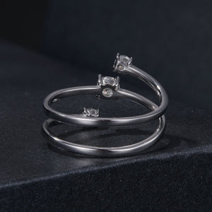 925 Sterling Silver 3mm Moissanite Ring for Women