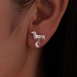 925 Sterling Silver White Gold Plated Pavé Setting CZ Earrings for Women