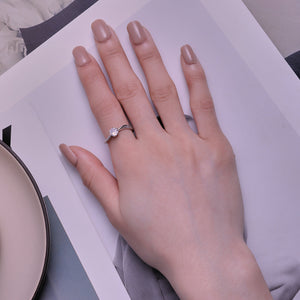 925 Sterling Silver Platinum Plated 5mm CZ Ring Size 6 for Women