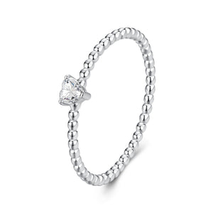925 Sterling Silver Moissanite Ring Size 6 Plated White Gold