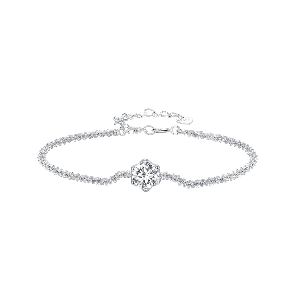 925 Sterling Silver 1 Carat Moissanite Bracelet for Women