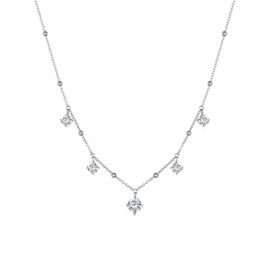 925 Sterling Silver 5.0mm Moissanite Necklace for Women