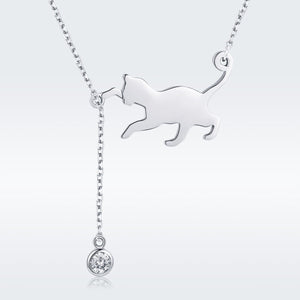 925 Sterling Silver Necklace 38-45cm with 1.4*2.5cm Pendant for Women