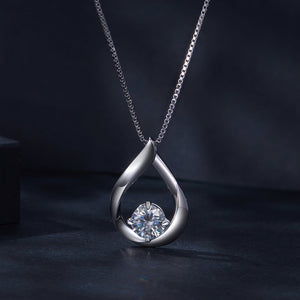 925 Sterling Silver Necklace with 1 Carat Moissanite - 400mm Length for Women