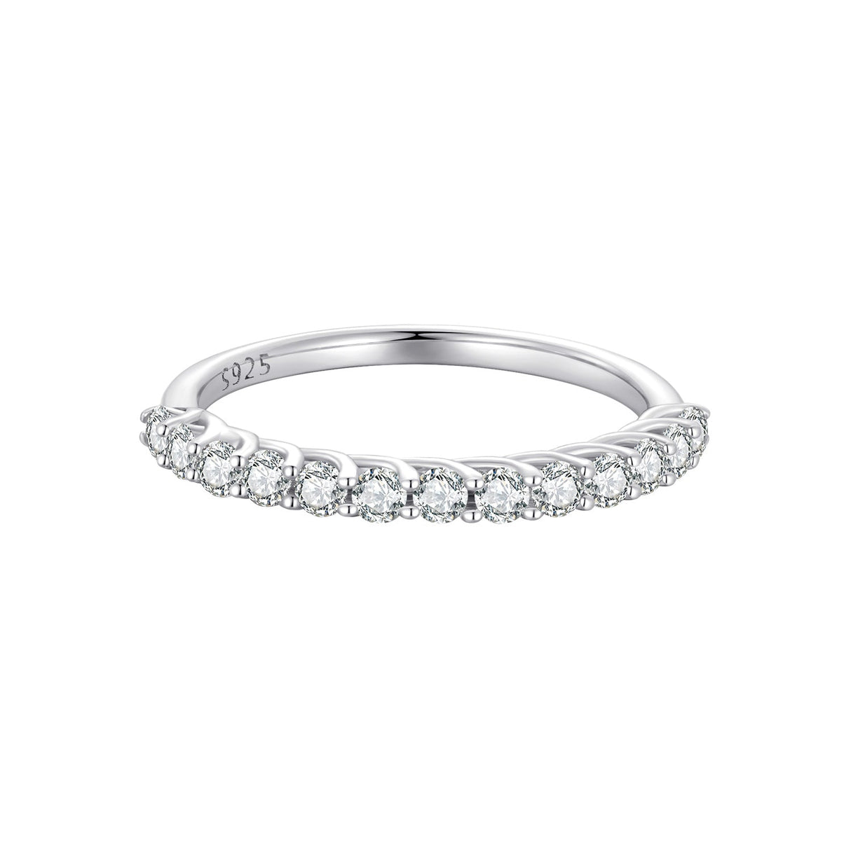 925 Sterling Silver Moissanite 0.03ct Ring Size 6A for Women