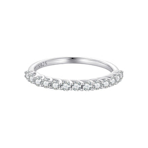 925 Sterling Silver Moissanite 0.03ct Ring Size 6A for Women