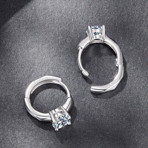 925 Sterling Silver Moissanite 0.50 Carat Earrings for Women