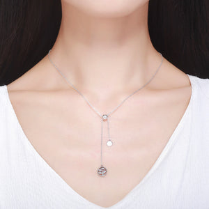 925 Sterling Silver Necklace 42CM Length with 9.5CM Pendant for Women