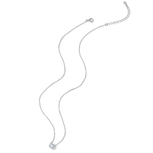 925 Sterling Silver Adjustable Necklace with CZ Pendants for Women