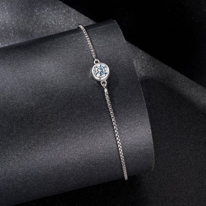 925 Sterling Silver 0.50 Carat Moissanite Bracelet for Women