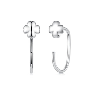 S925 Silver Brass and White Gold Plated 1.4cm Earrings for Women