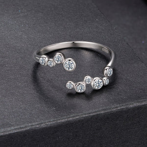 925 Sterling Silver Moissanite 0.06 Carat Ring for Women, Size E