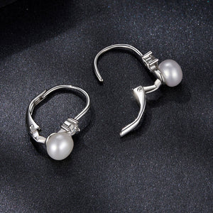 925 Sterling Silver & Moissanite 0.30 Carat Earring with Freshwater Pearl for Women