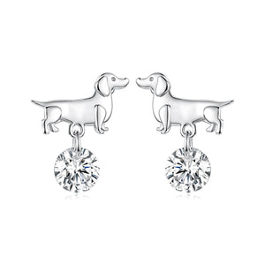 925 Sterling Silver White Gold Plated Pavé Setting CZ Earrings for Women
