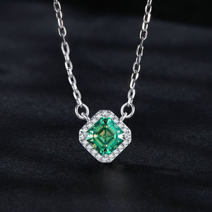 925 Sterling Silver 0.6 Carat Moissanite Pendant Necklace for Women