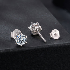 925 Sterling Silver 0.65 Carat Moissanite Earrings for Women