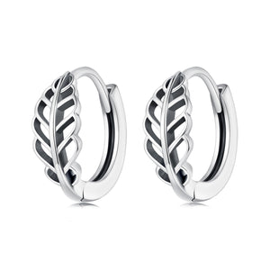 925 Sterling Silver Oxidized Earrings 12*5mm