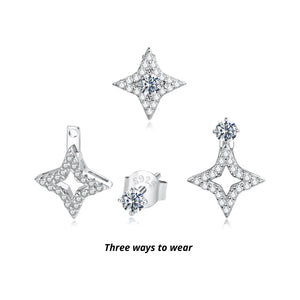 925 Sterling Silver Moissanite 0.1ct Earrings for Women