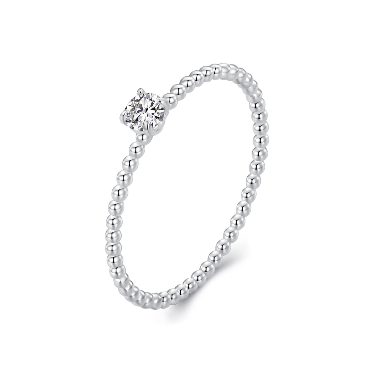 925 Sterling Silver 3mm Moissanite Ring for Women - Size 6