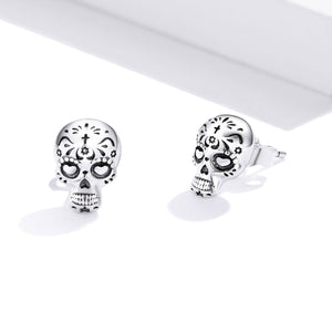 S925 Oxidized Silver Earrings Size 1*0.7cm for Women