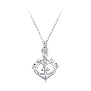 925 Sterling Silver Necklace with Pavé Set CZ and White Gold Plating